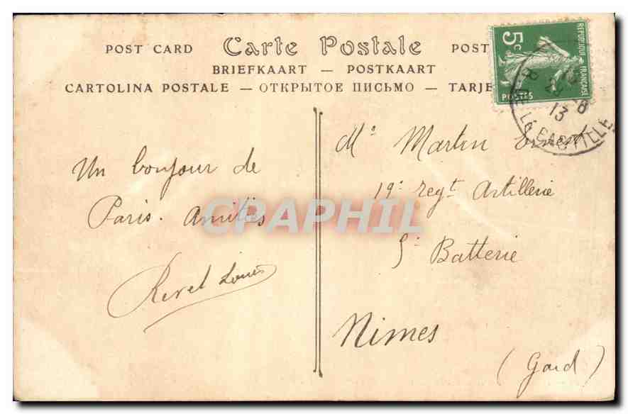 CPA Paris Le Boulevard de la Madeleine  — Verso