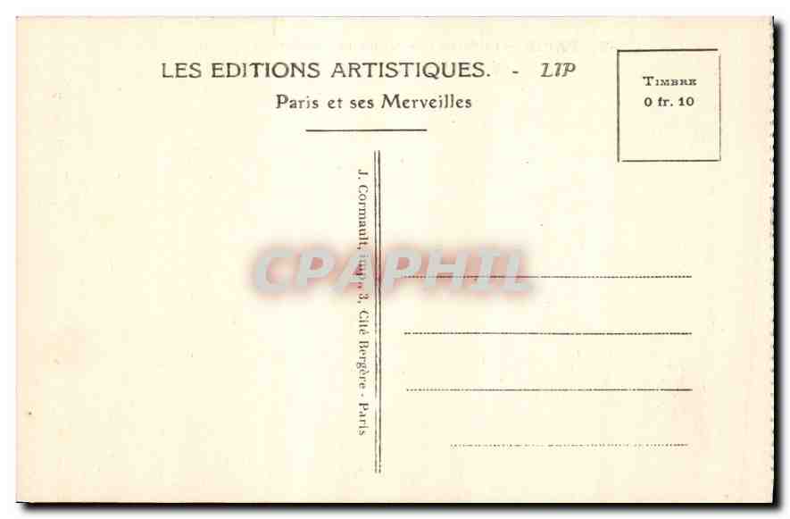 CPA Paris Le Palais et le Jardin du Luxembourg  — Rückseite