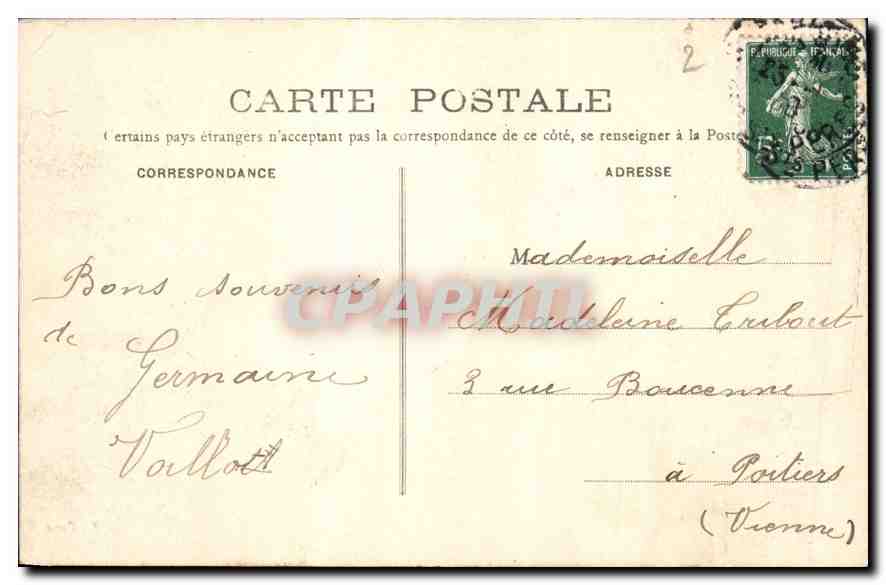CPA Paris Bois de Boulogne La Cascade  — Verso