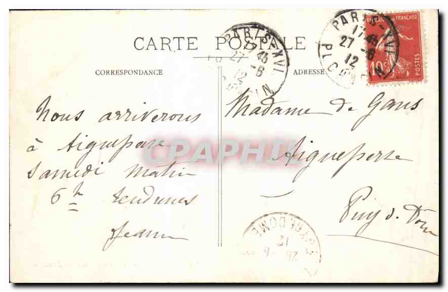 CPA Bois de Boulogne Lac St James  — Verso