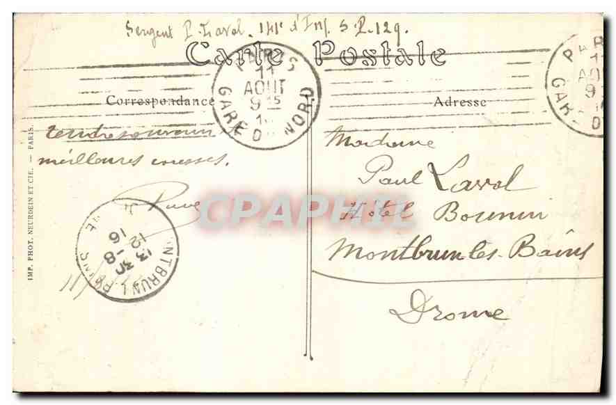 CPA Paris L'Eglise de la Madeleine  — Rückseite