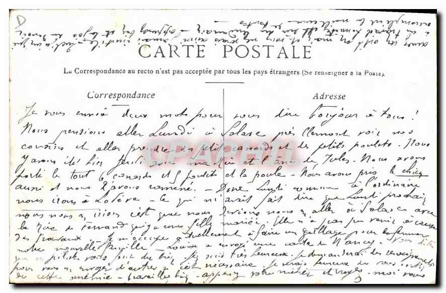 CPA Paris Boulevard Sebastopol et Place du Chatelet  — Rückseite