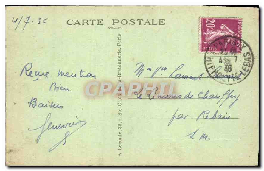 CPA Paris Buttes Chamount Le Pont de Briques  — Rückseite