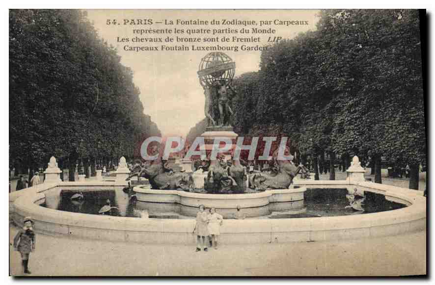 CPA Paris La Fontaine du Zodiaque par Carpeaux represente les quatre parties du Monde 