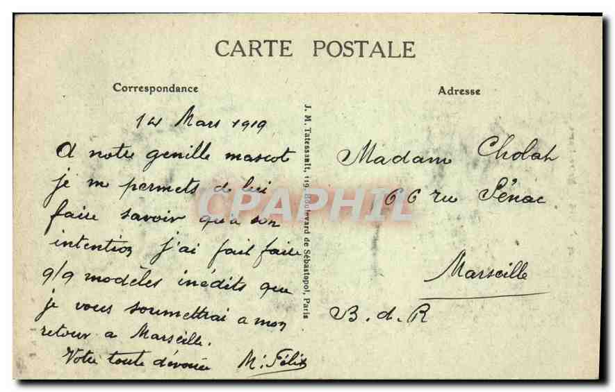 CPA Paris Notre Dame  — Rückseite