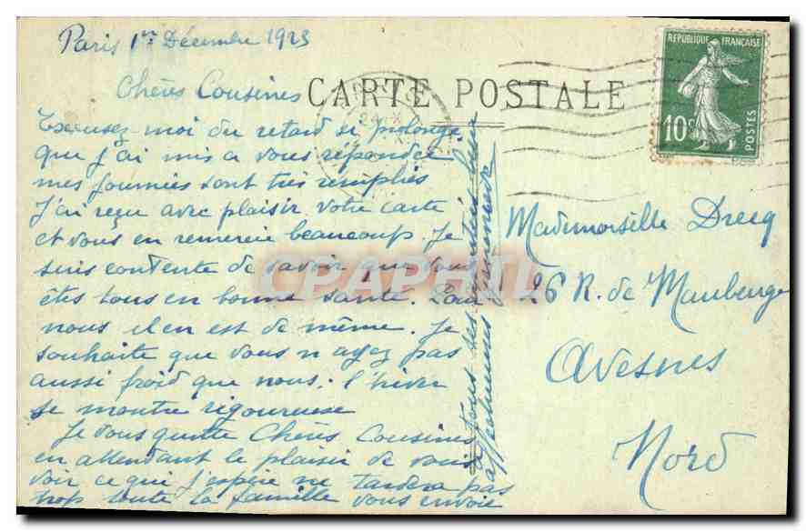 CPA Paris La Colonne Vendome  — Verso