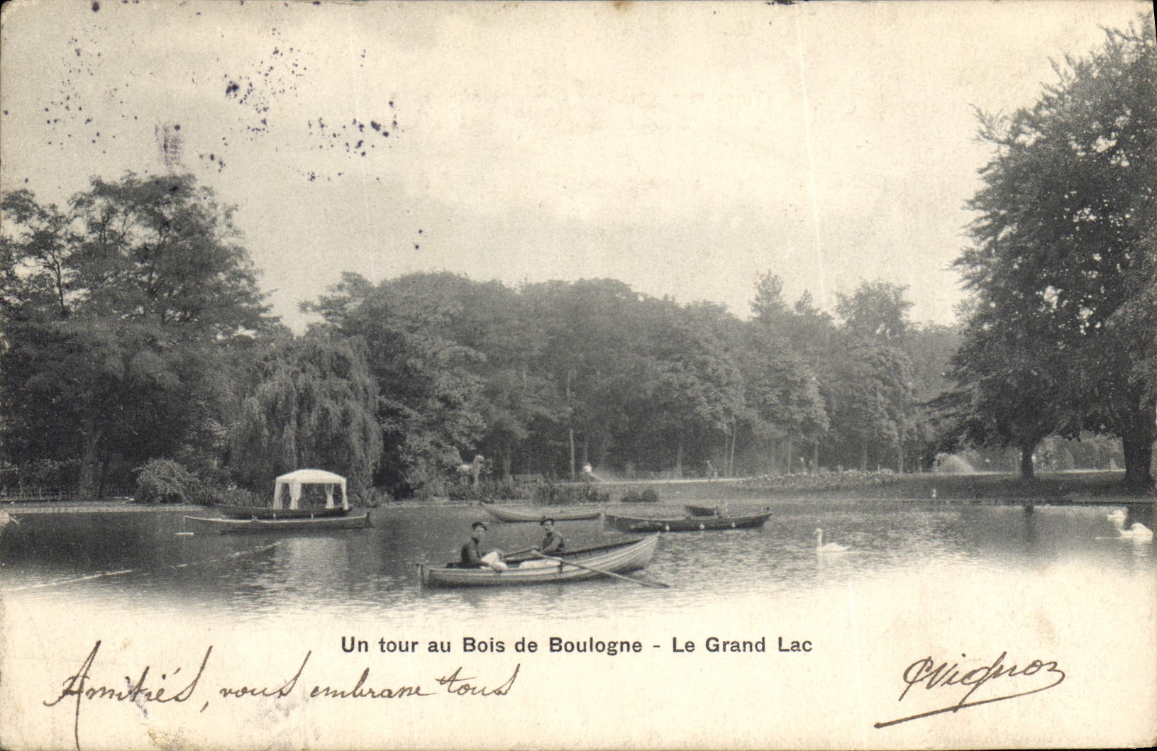 CPA Un tour au Bois de Boulogne Le Grand Lac 