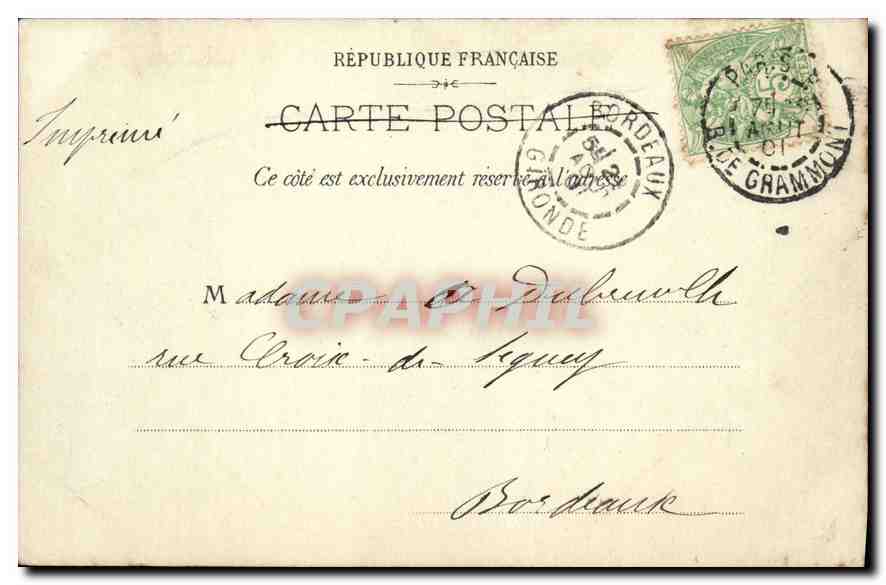 CPA Paris Fontaine de Medicis Luxembourg  — Verso