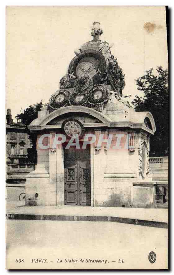 CPA Paris la statue de Strasbourg 