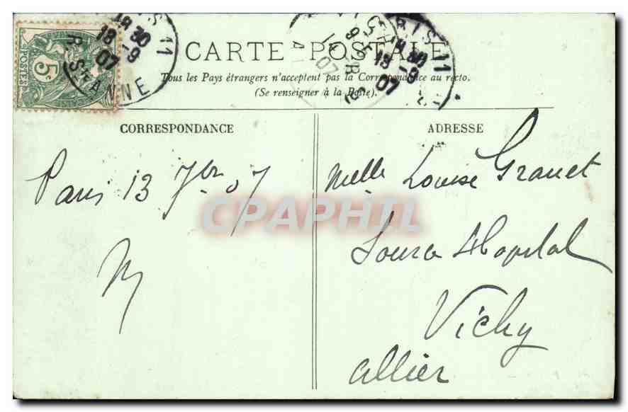 CPA Paris jardin des Tuileries  — Rückseite