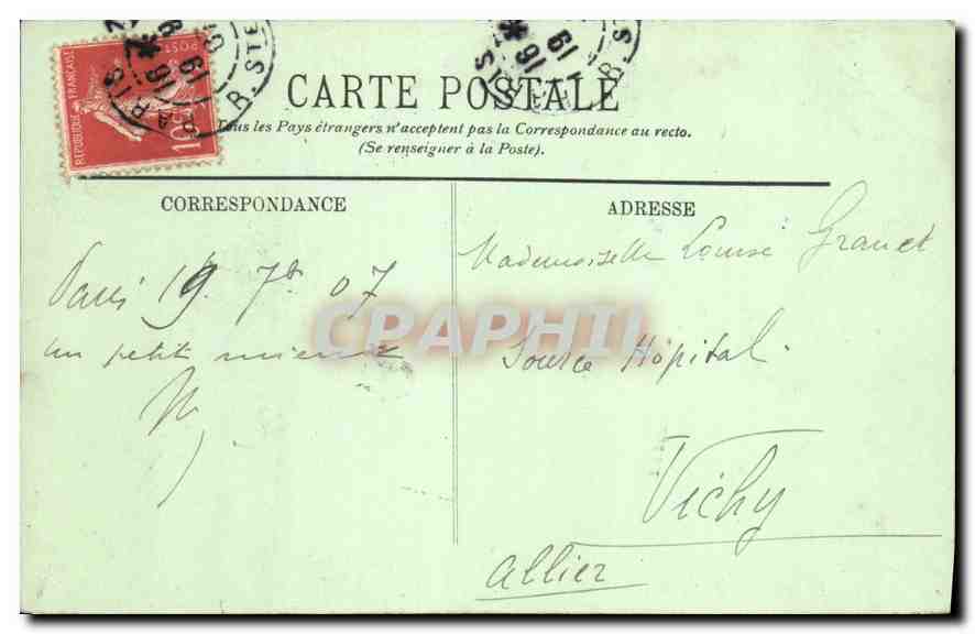 CPA Paris la place de la Republique  — Rückseite