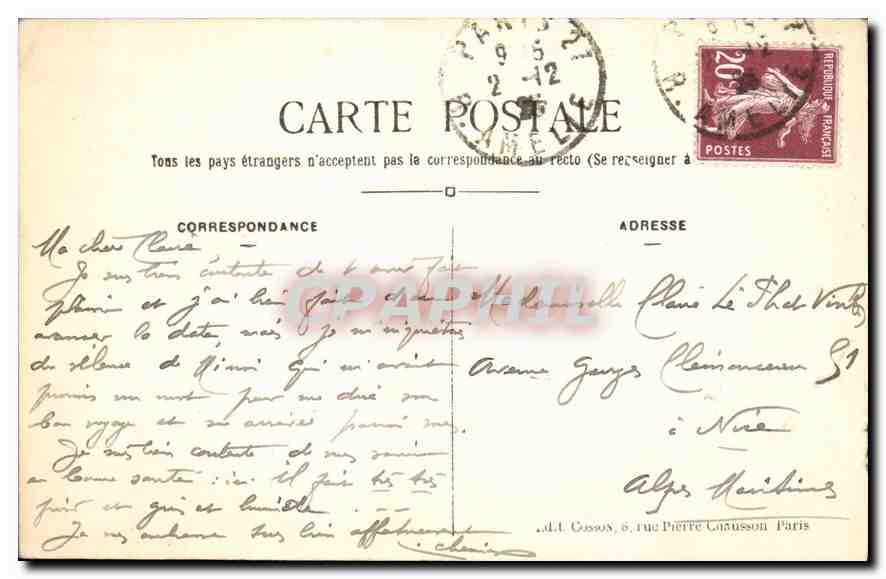 CPA Paris le Palais du Luxembourg  — Rückseite