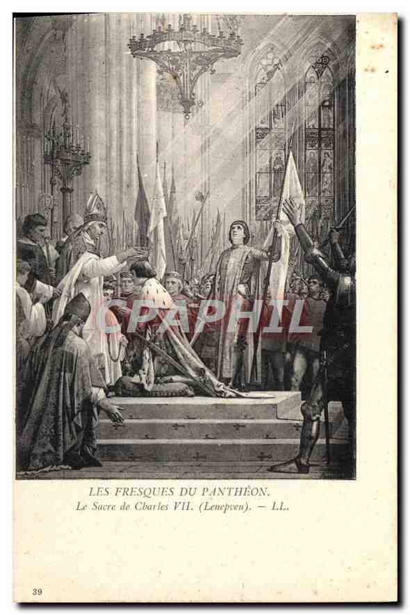 CPA Les Fresques du Pantheon le Sacre de Charles VII Lenepveu 