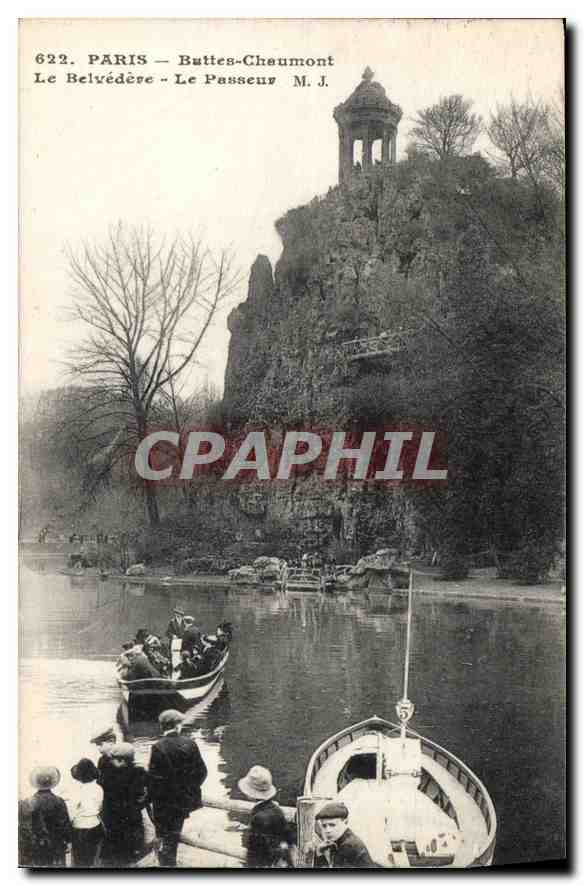 CPA Paris Buttes Chaumont le Belvedere le Passeur 