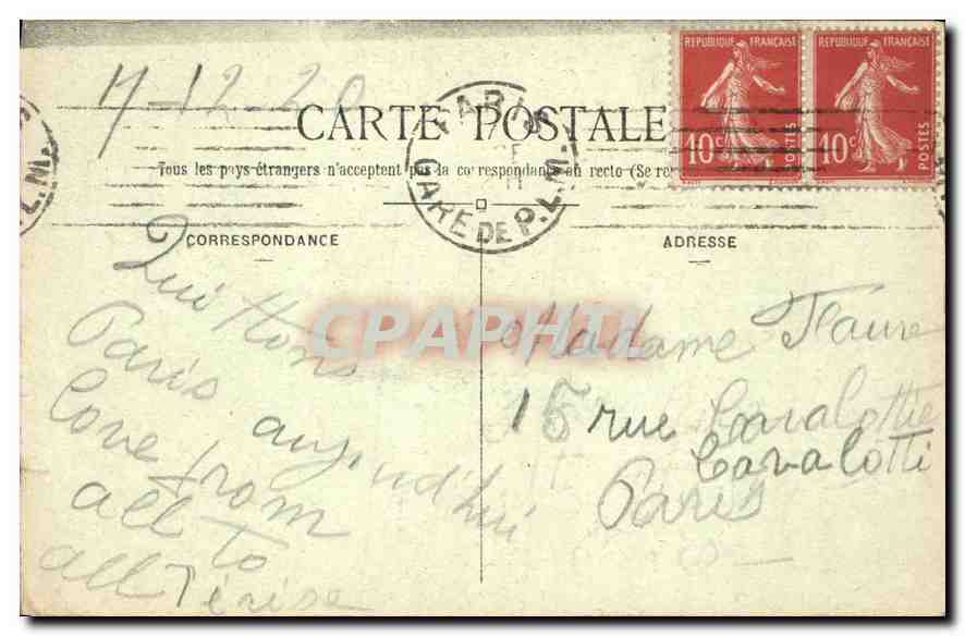 CPA Paris Buttes Chaumont le Belvedere le Passeur  — Verso