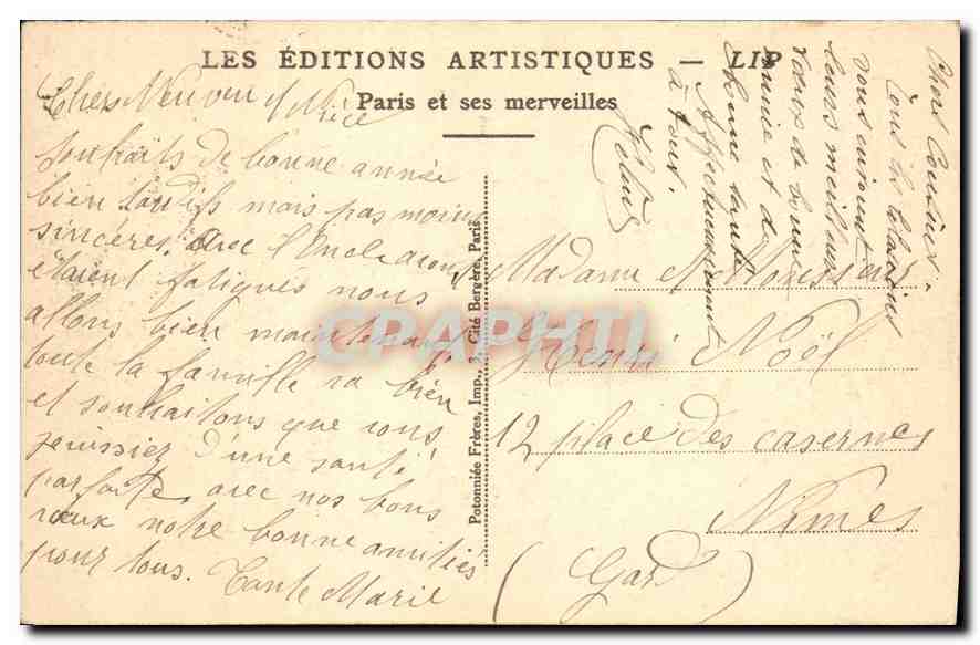 CPA Paris la Madeleine  — Verso