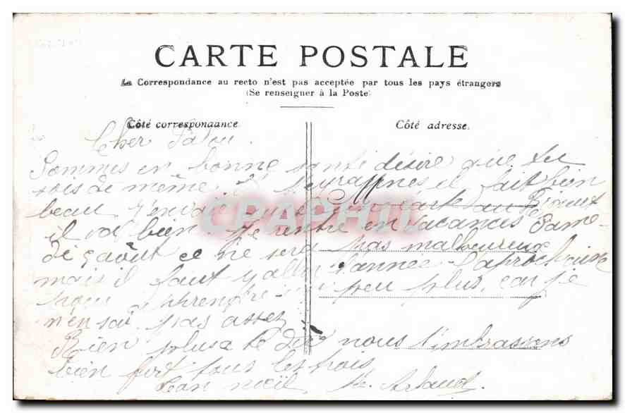 CPA Paris l'Arc de Triomphe de l'Etoile  — Rückseite