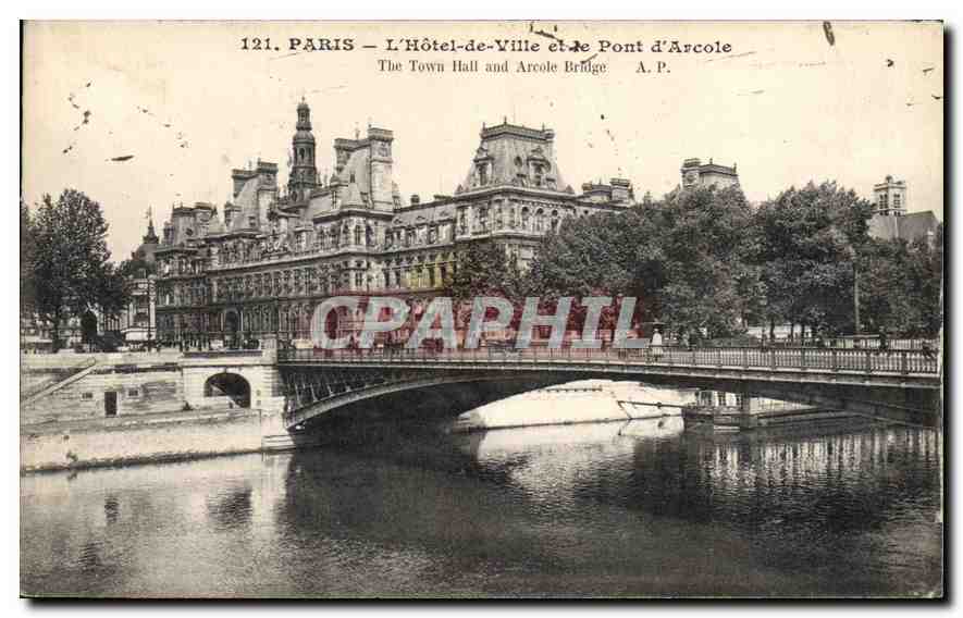 CPA Paris l'hotel de Ville et le Pont d'Arcole 
