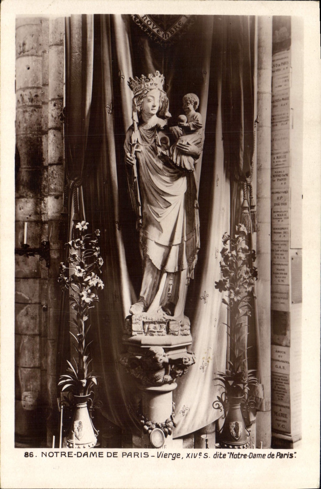CPA Notre Dame de Paris Vierge 