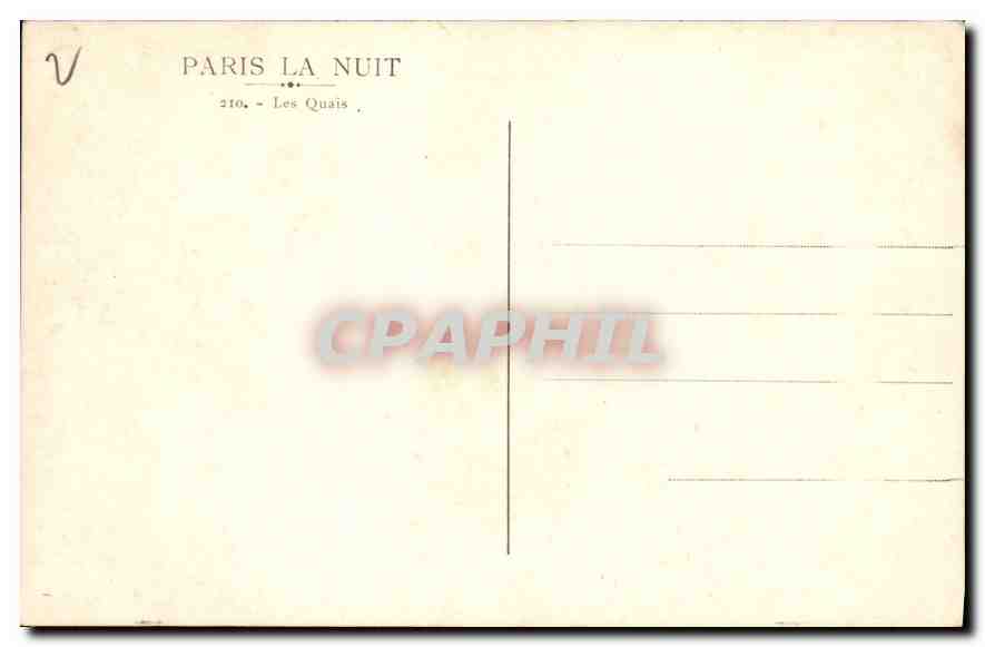 CPA Paris la Nuit Les Quais  — Rückseite