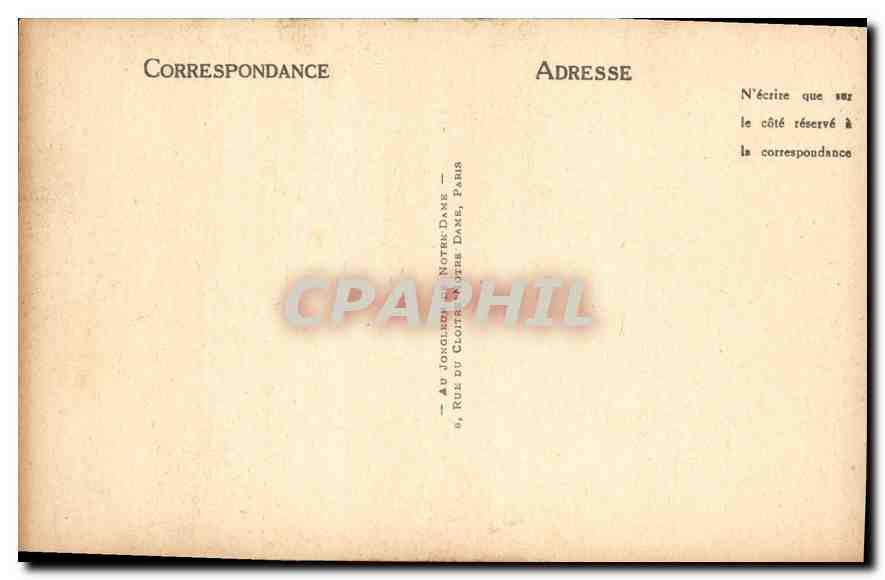 CPA Paris Sainte Chapelle Portail de la Chapelle Haute Jugement dernier  — Rückseite