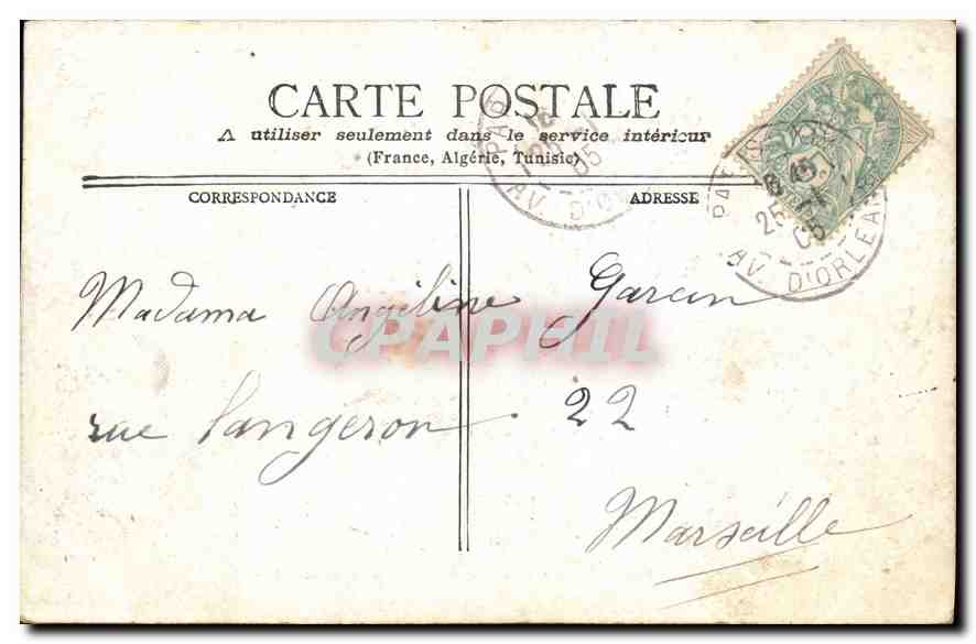 CPA Paris Les Arts et la rue Reaumur Tramway — Rückseite