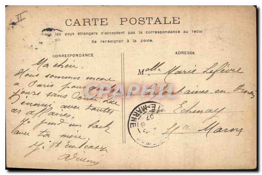 CPA Paris Porte Saint Martin  — Rückseite
