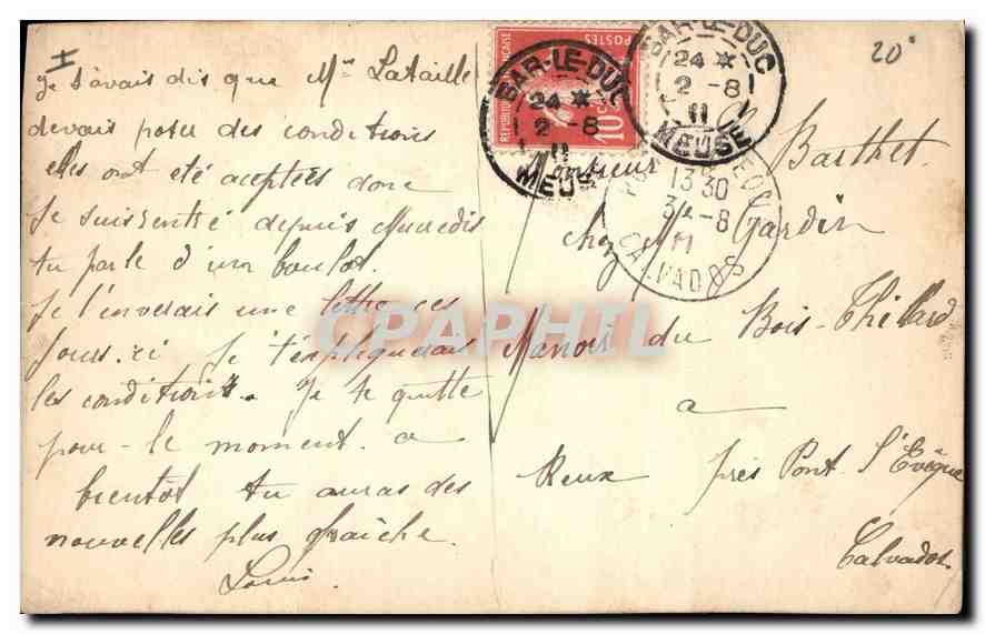 CPA Paris la Colonne de la Bataille  — Rückseite