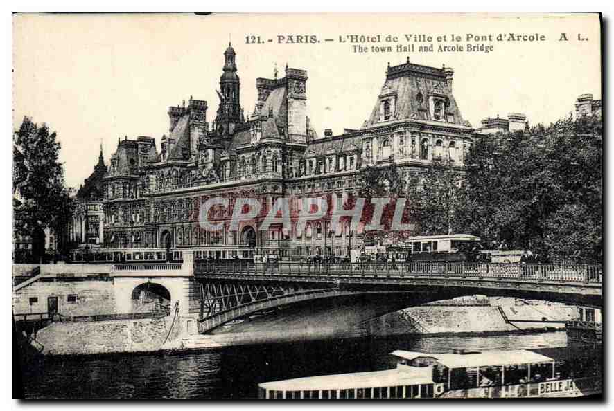 CPA Paris L'Hotel de Ville et le Pont d'Arcole 