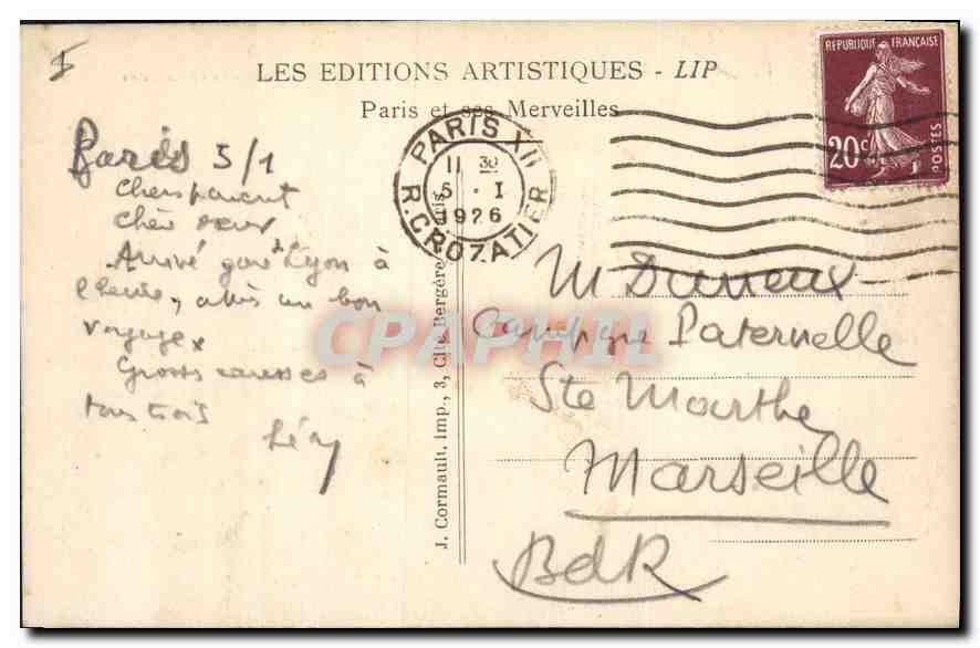 CPA Paris Panorama sur la Seine  — Rückseite