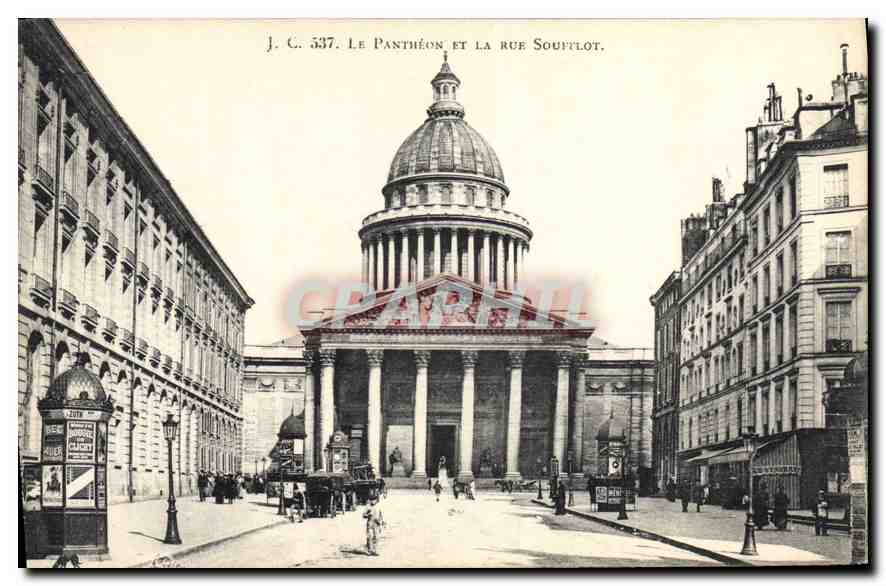 CPA Le Pantheon et la rue Soufflot 