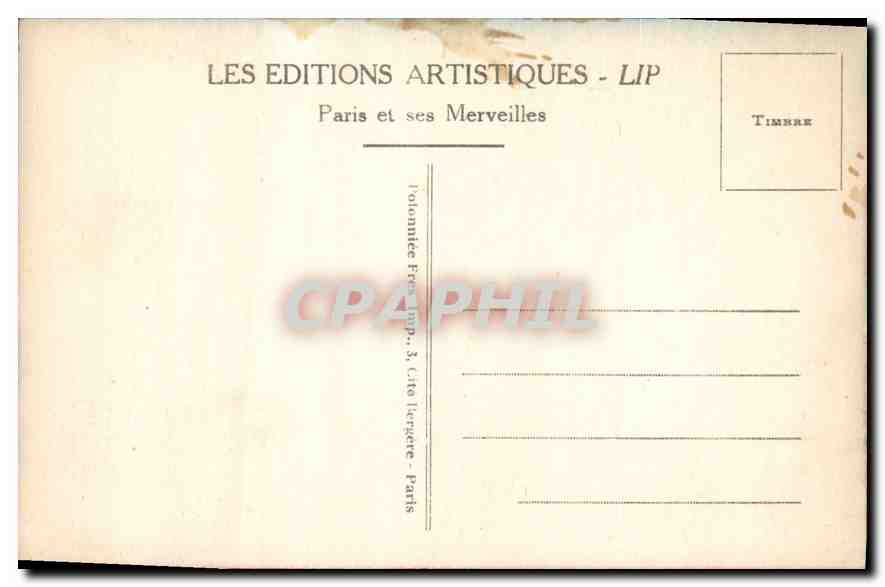 CPA Paris La Chambre des Deputes  — Verso