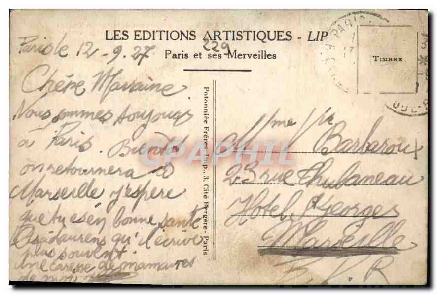 CPA Paris La Conciergerie et le Pont au Change  — Rückseite