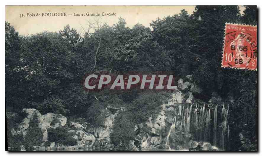 CPA Bois de Boulogne Lac et Grande Cascade 