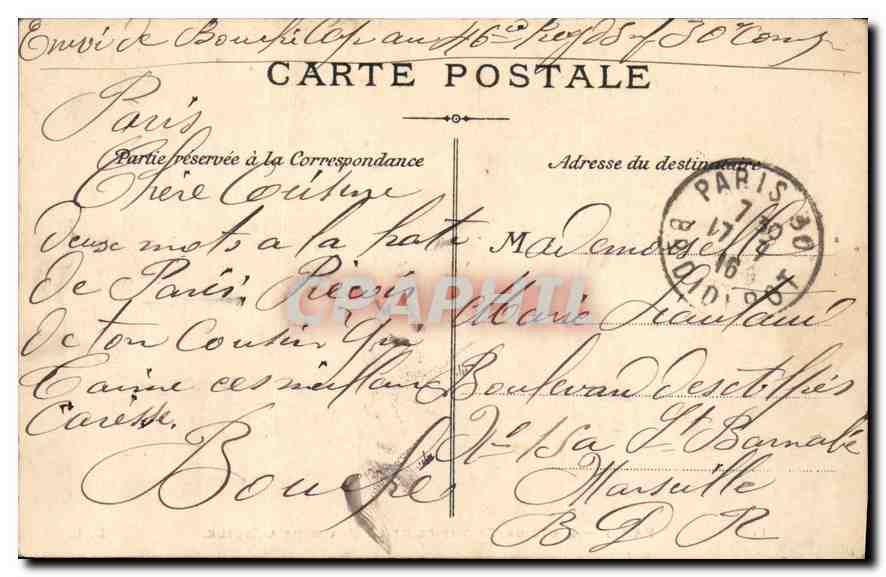 CPA Paris L'Arc de Triomphe et la Place de l'Etoile  — Rückseite