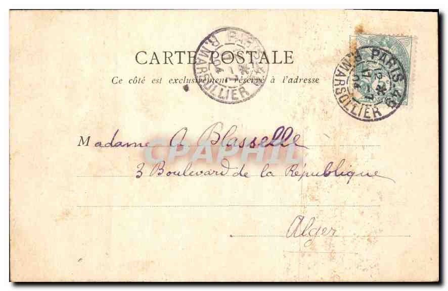 CPA Paris Avenue de l'Opera  — Verso