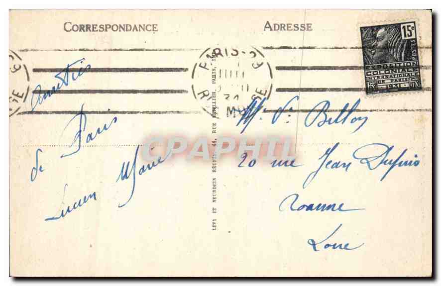 CPA Paris La Rue Royale  — Verso