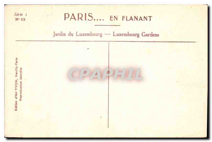 CPA Paris en flanant Jardin du Luxambourg  — Rückseite