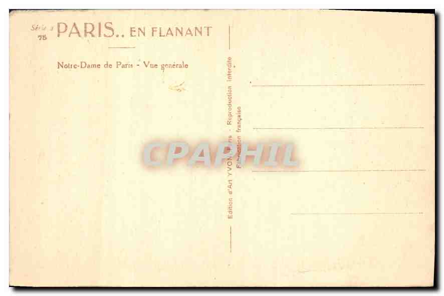 CPA Paris en flanant Notre Dame de Paris Vue generale  — Verso
