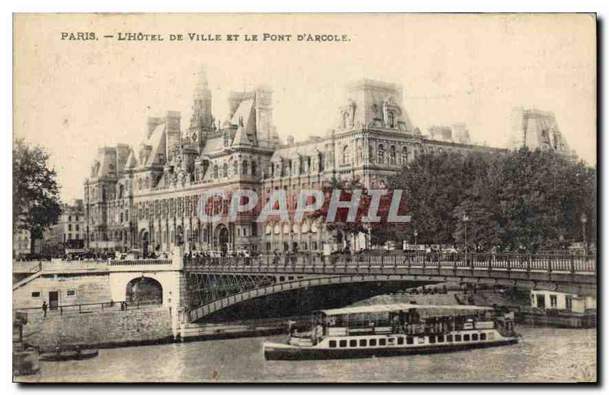 CPA Paris L'Hotel de Ville et le Pont d'Arcole 