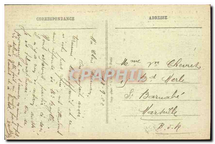CPA Paris la Madeleine Commencee en 1764 sous Louis XV pour Constant d'Ivry Transformee en Temple ro — Rückseite