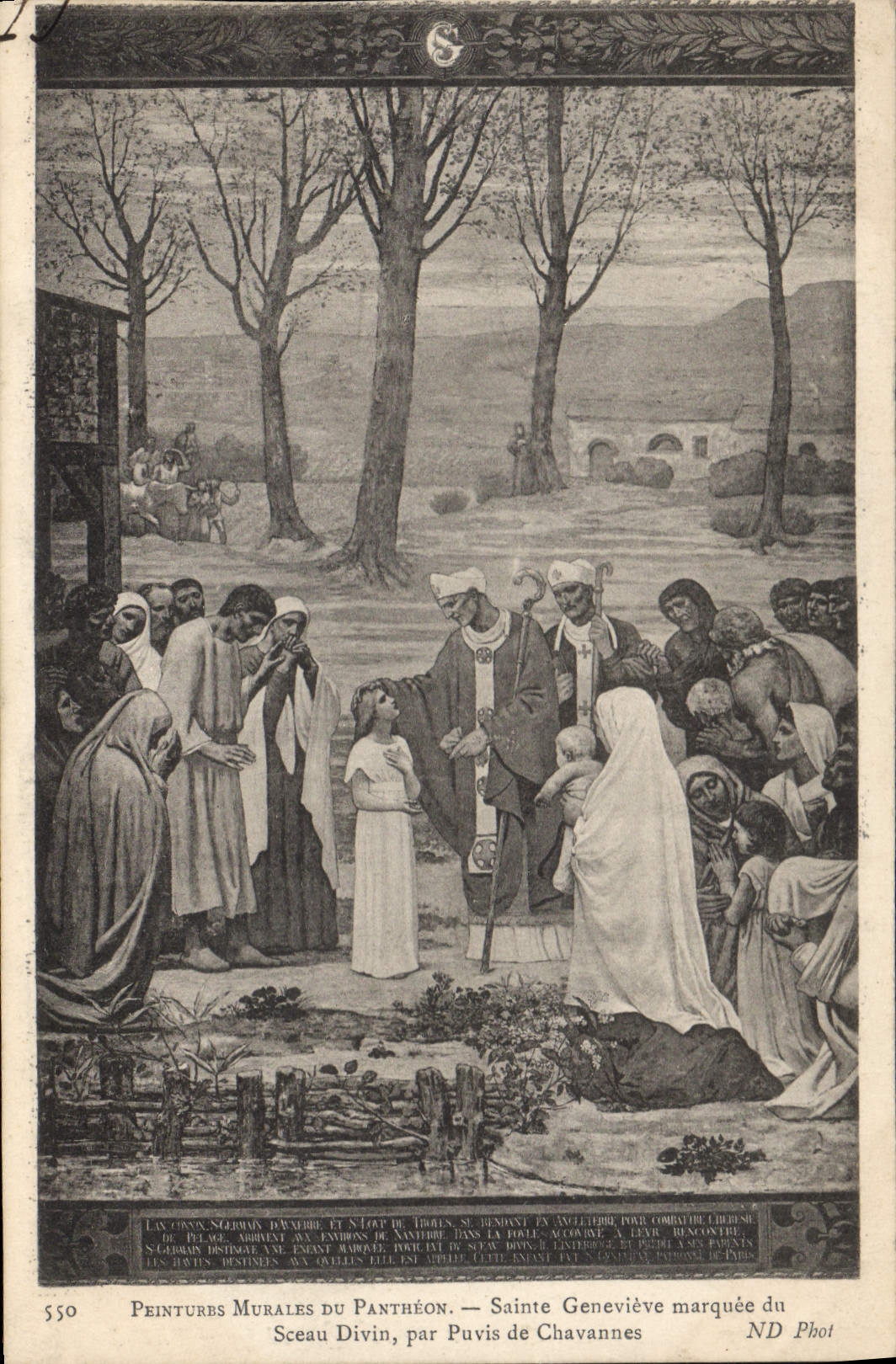 CPA Peintures Murales du Pantheon Sainte Genevieve Marquee du Sceau Divin par Puvis de Chavannes 