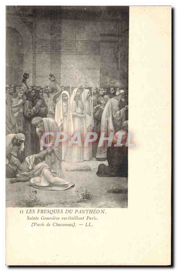 CPA Les Fresques du Pantheon Sainte Genevieve Ravitaillant Paris Puvis de Chavannes 