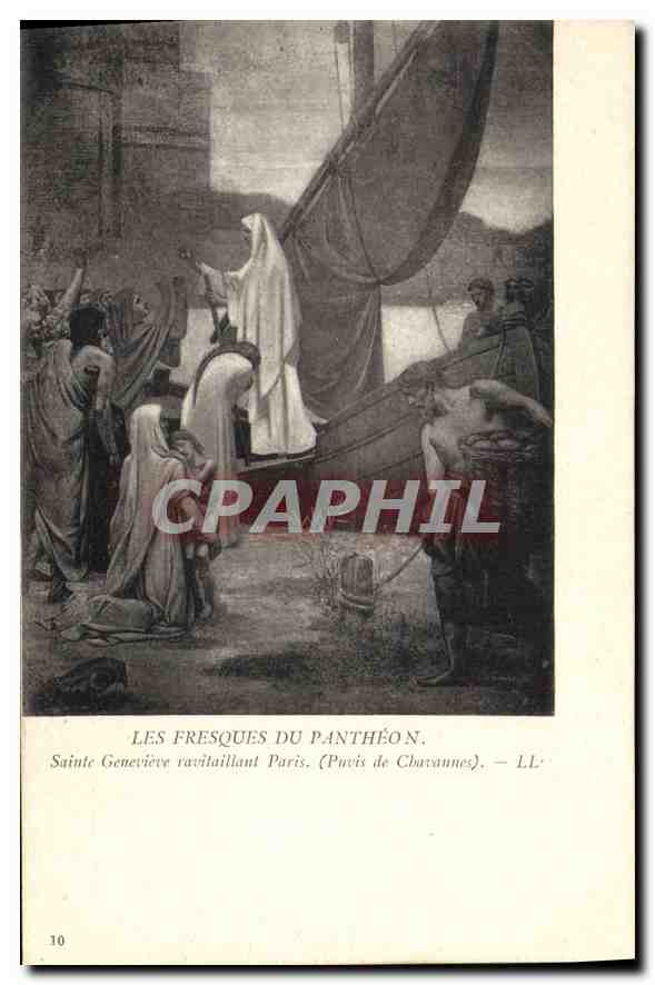 CPA Les Fresques du Pantheon Sainte Genevieve Ravitaillant Paris Puvis de Chavannes 