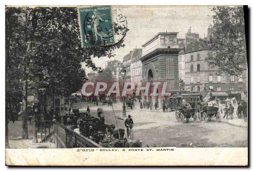 CPA Paris Boulev et Porte St Martin 