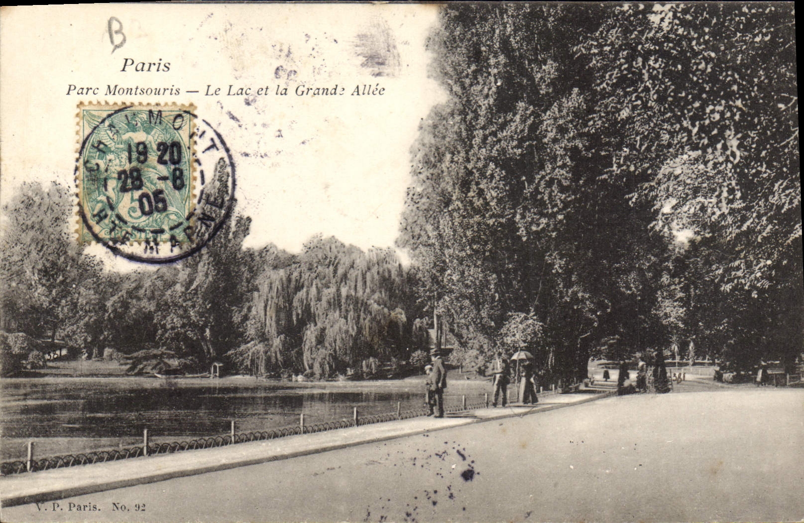 CPA Paris Parc Montsouris le Lac et la Grande Allee 