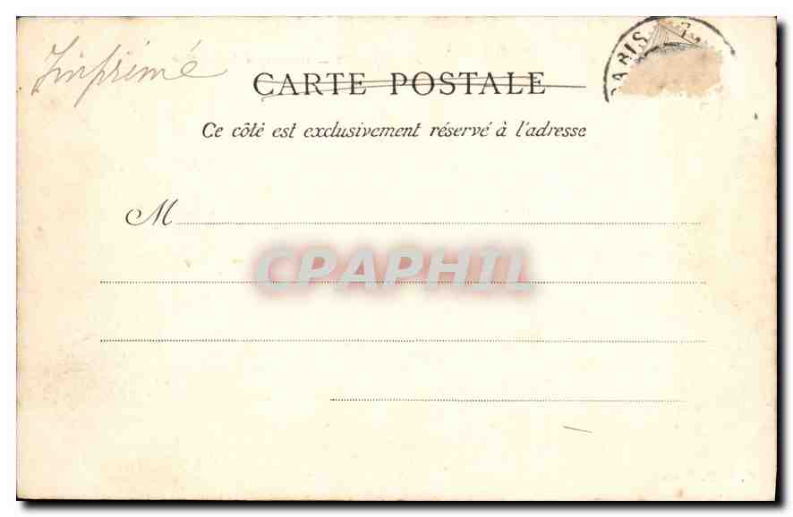 CPA Paris Ruines de la Bastille  — Verso