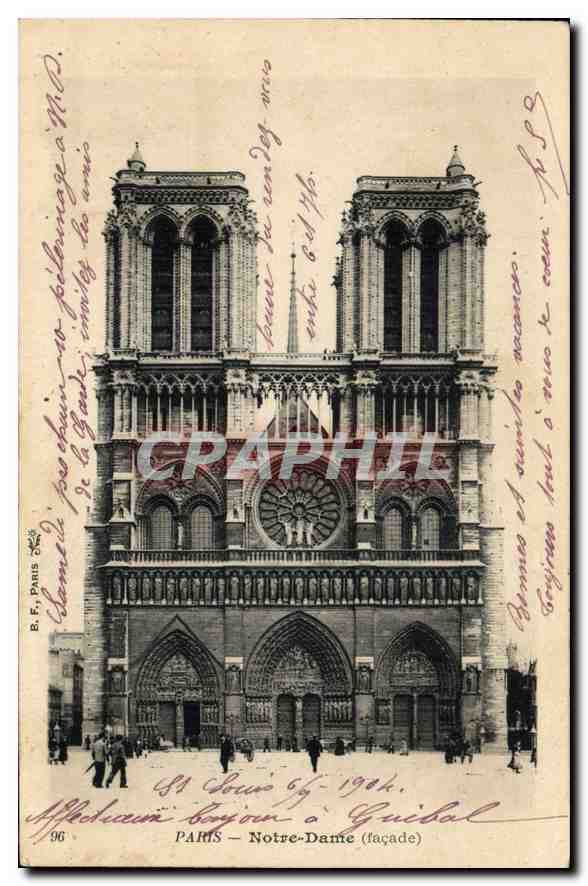 CPA Paris Notre Dame Facade 