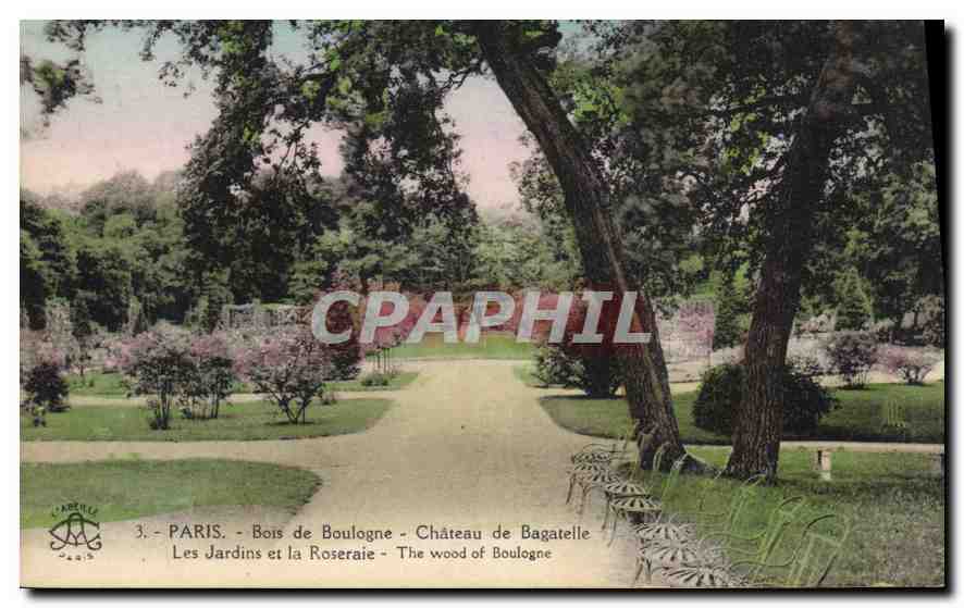 CPA Paris Bois de Boulogne Chateau de Bagatelle les jardins et la Roseraie 