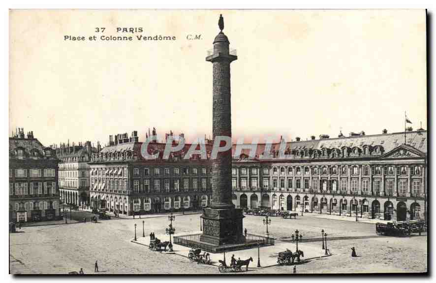 CPA Paris Place et Colonne Vendome 